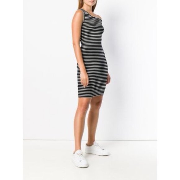 Frame Denim Striped-One Sleeved Dress L - Picture 2 of 4